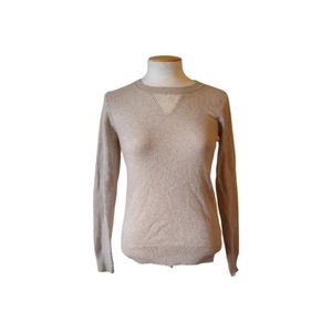 Galeries Lafayette beige heather cashmere crew neck size 1 guc women's s